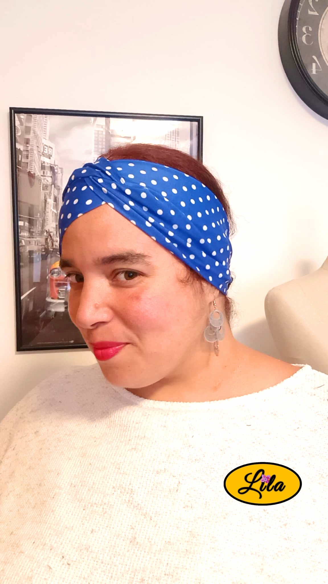 Bandeau Bleu à pois