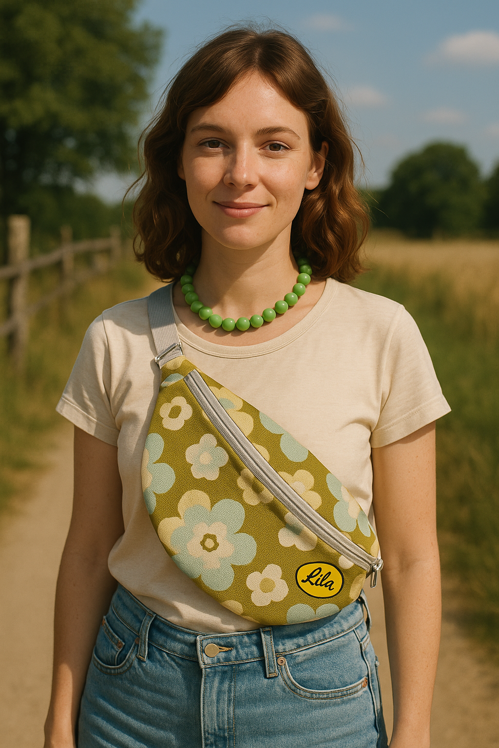 Sac banane en tissu vintage fleuri
