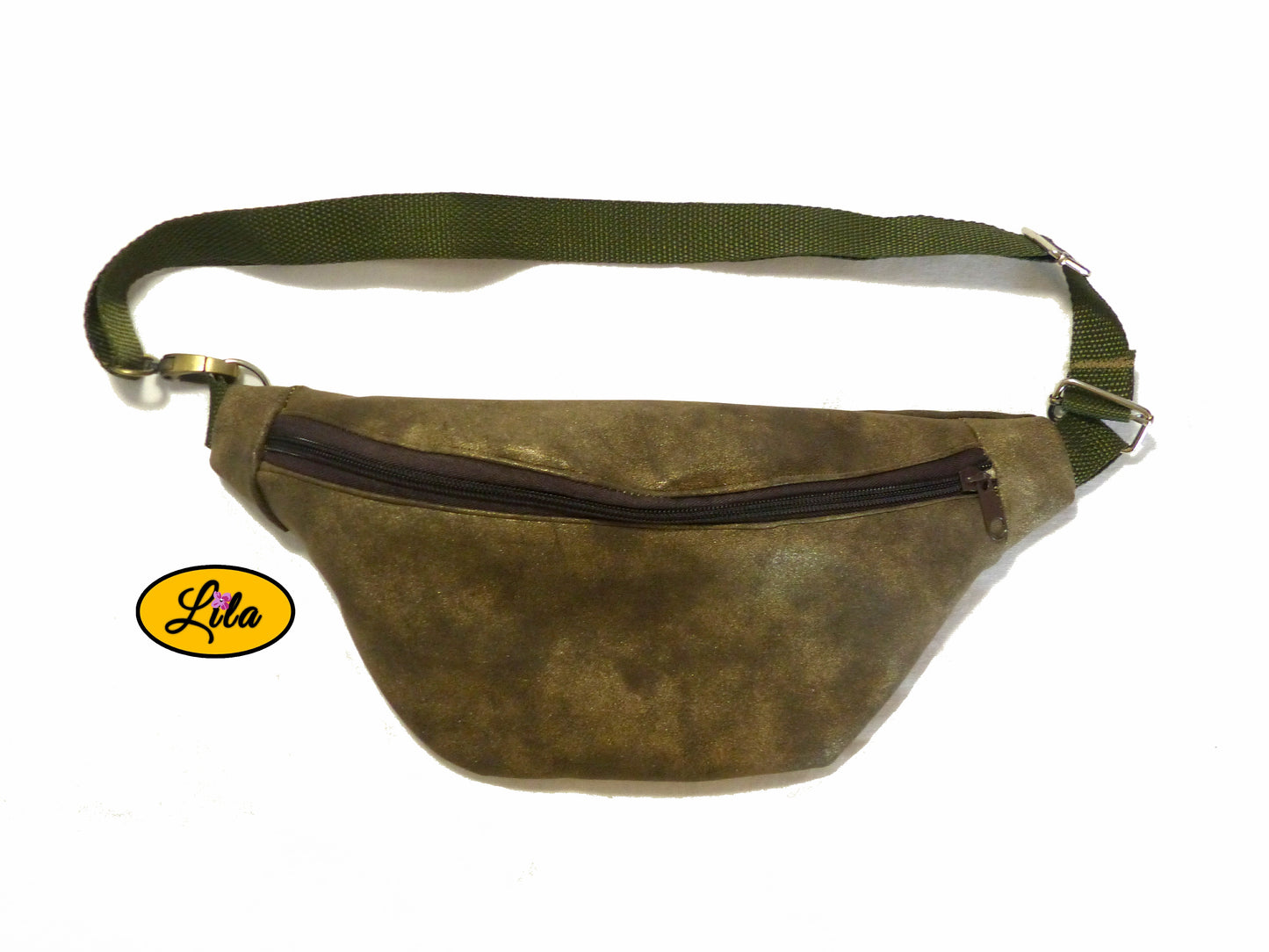 Sac banane brun doré
