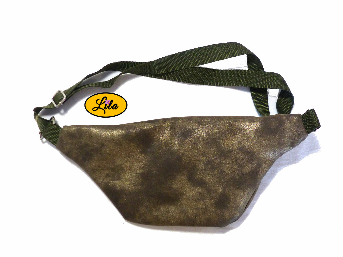 Sac banane brun doré