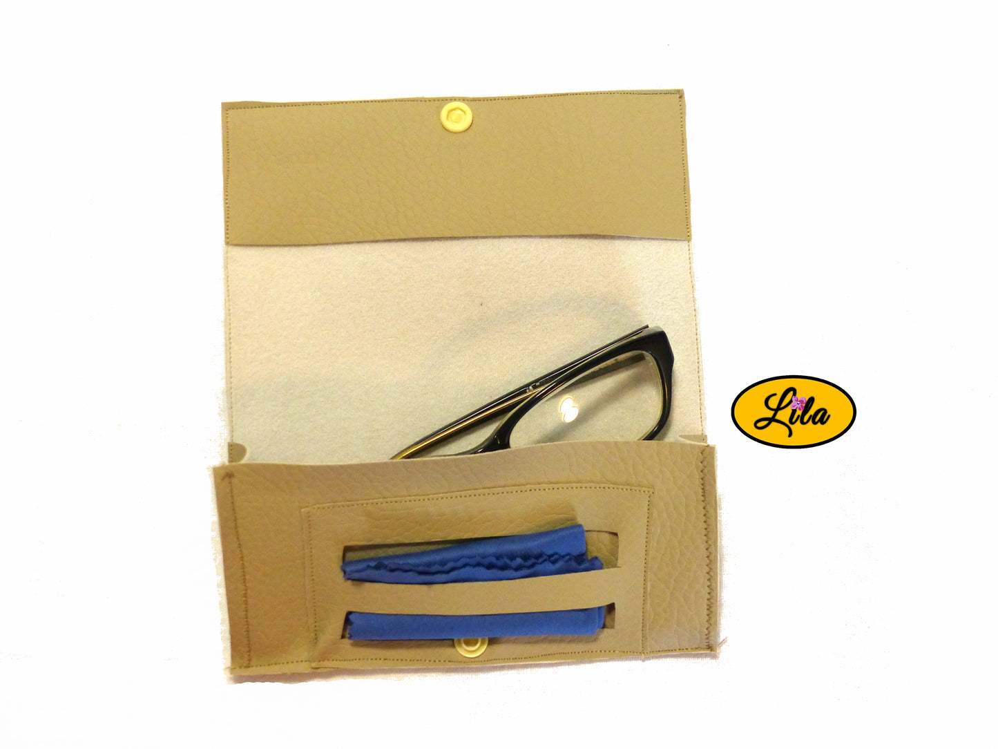 Etui à lunettes crème