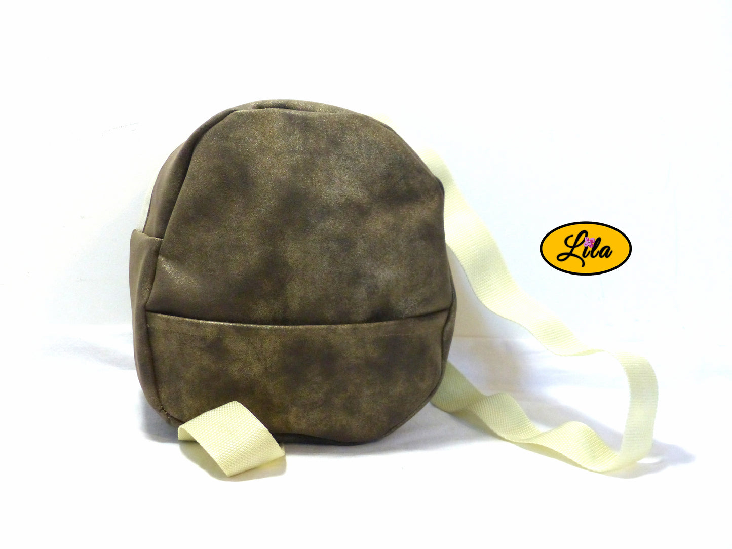 Mini sac à dos brun doré