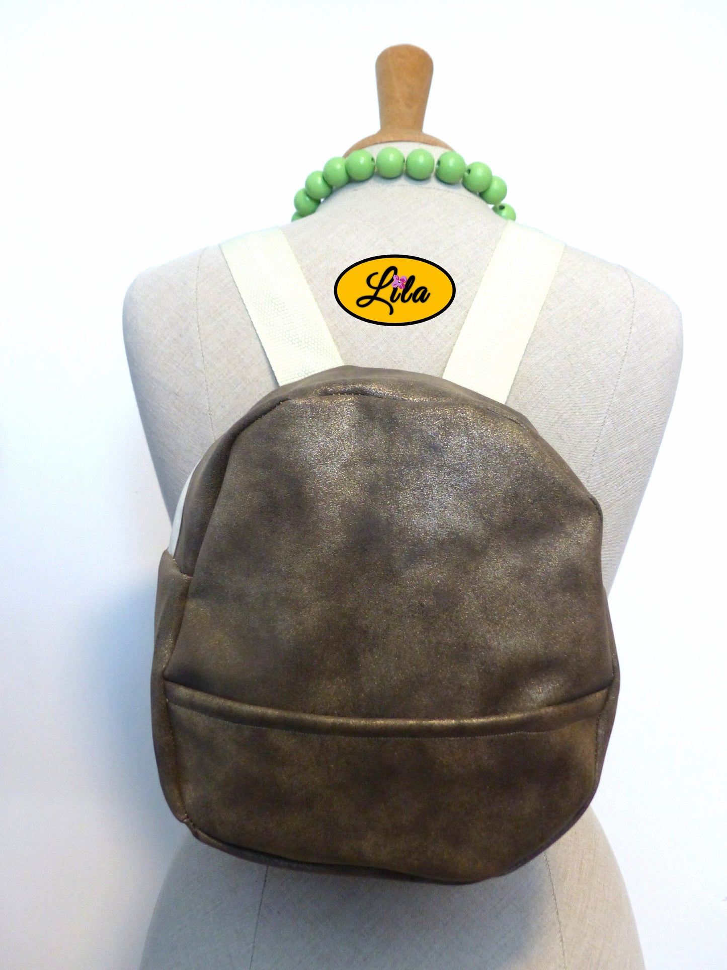 Mini sac à dos brun doré