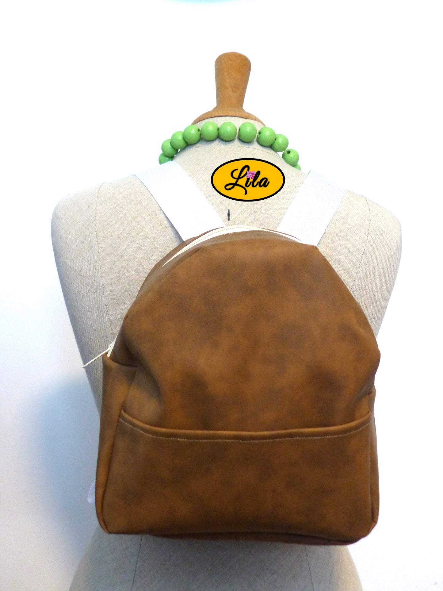 Mini sac à dos brun ancien