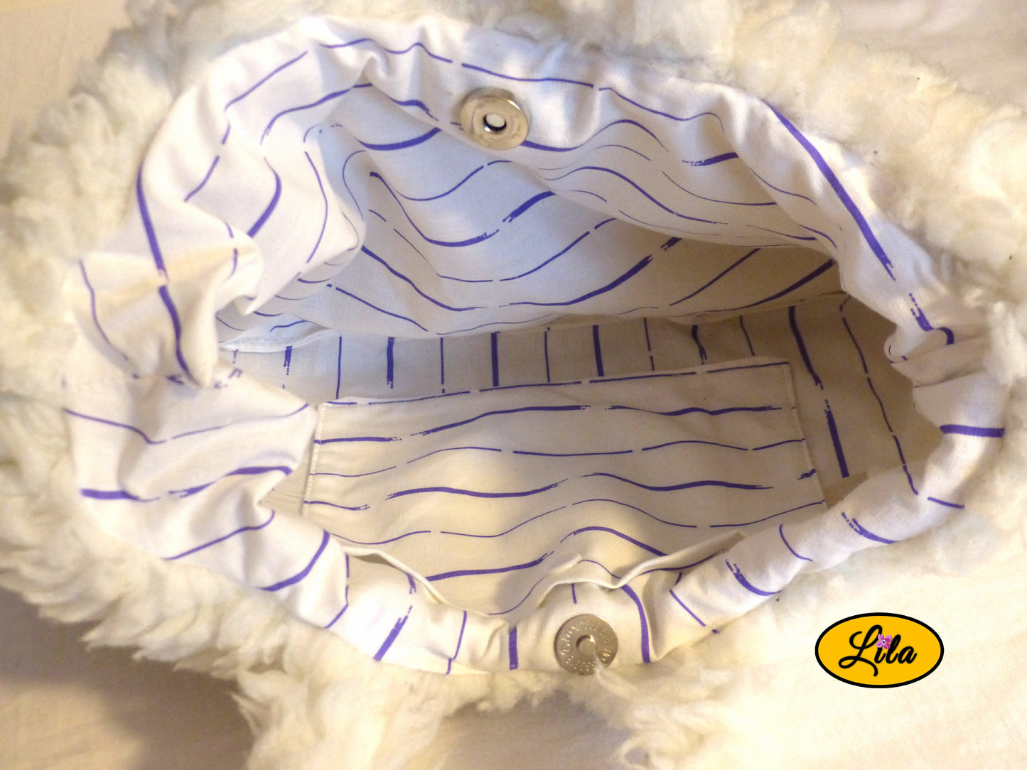 Sac fausse fourrue blanche