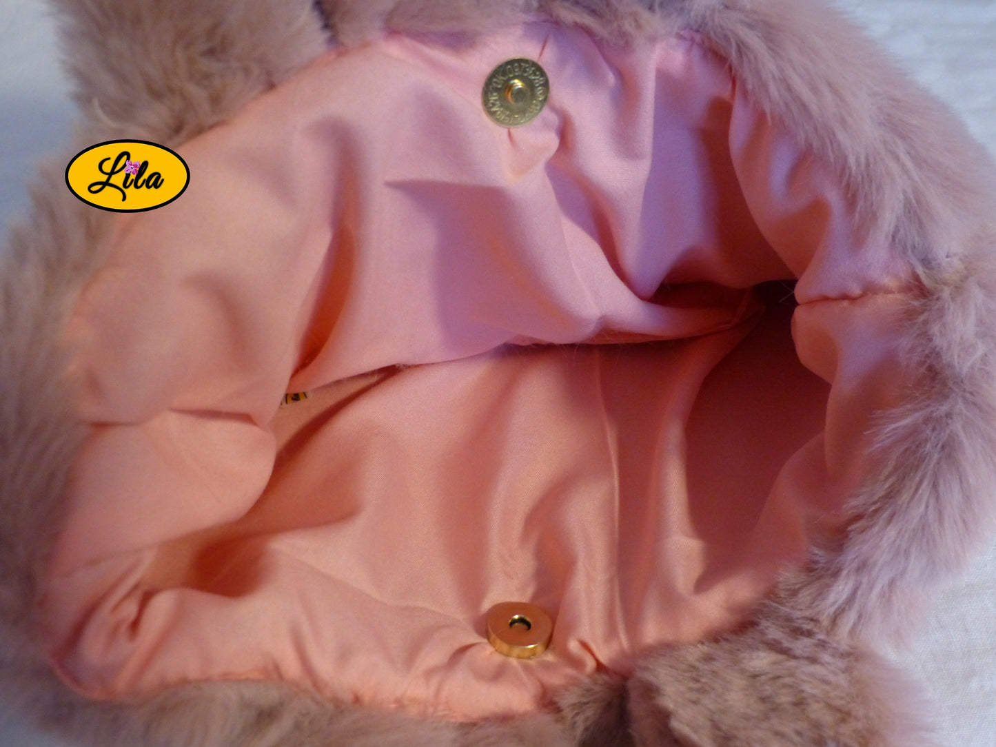 Sac fausse fourrure vieux rose