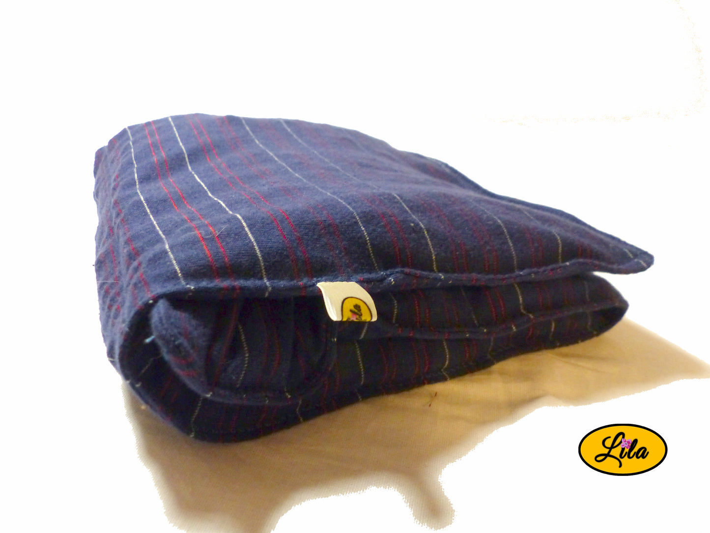 Bouillotte XL bleu ligné