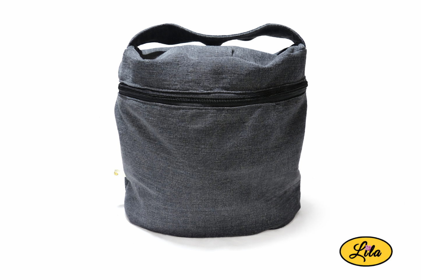 Beauty case en denim noir vue de face