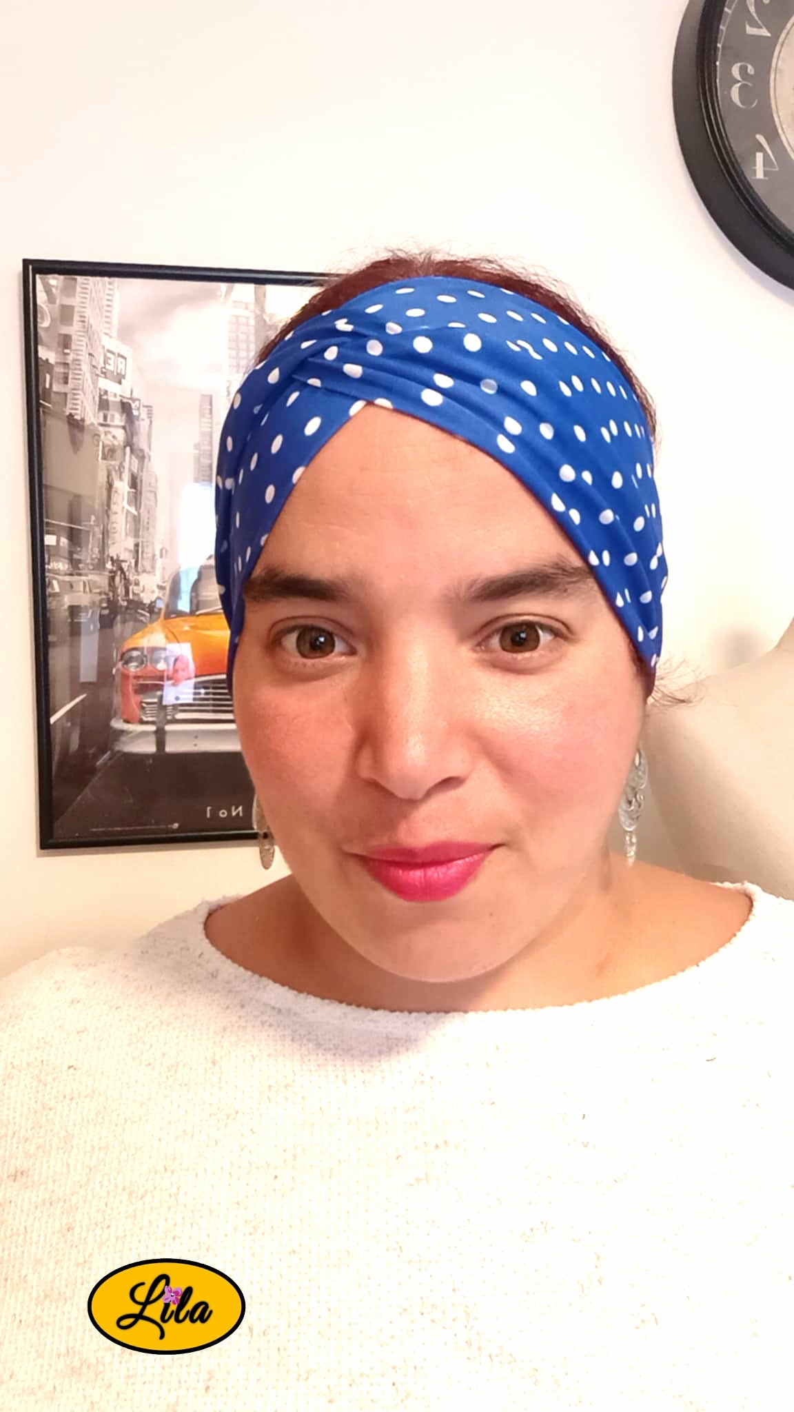 Bandeau Bleu à pois