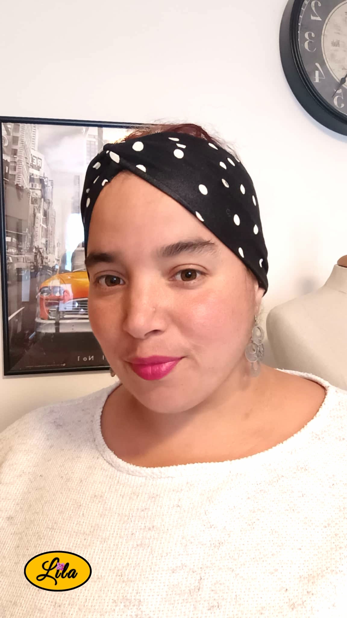 Bandeau Noir à pois blanc