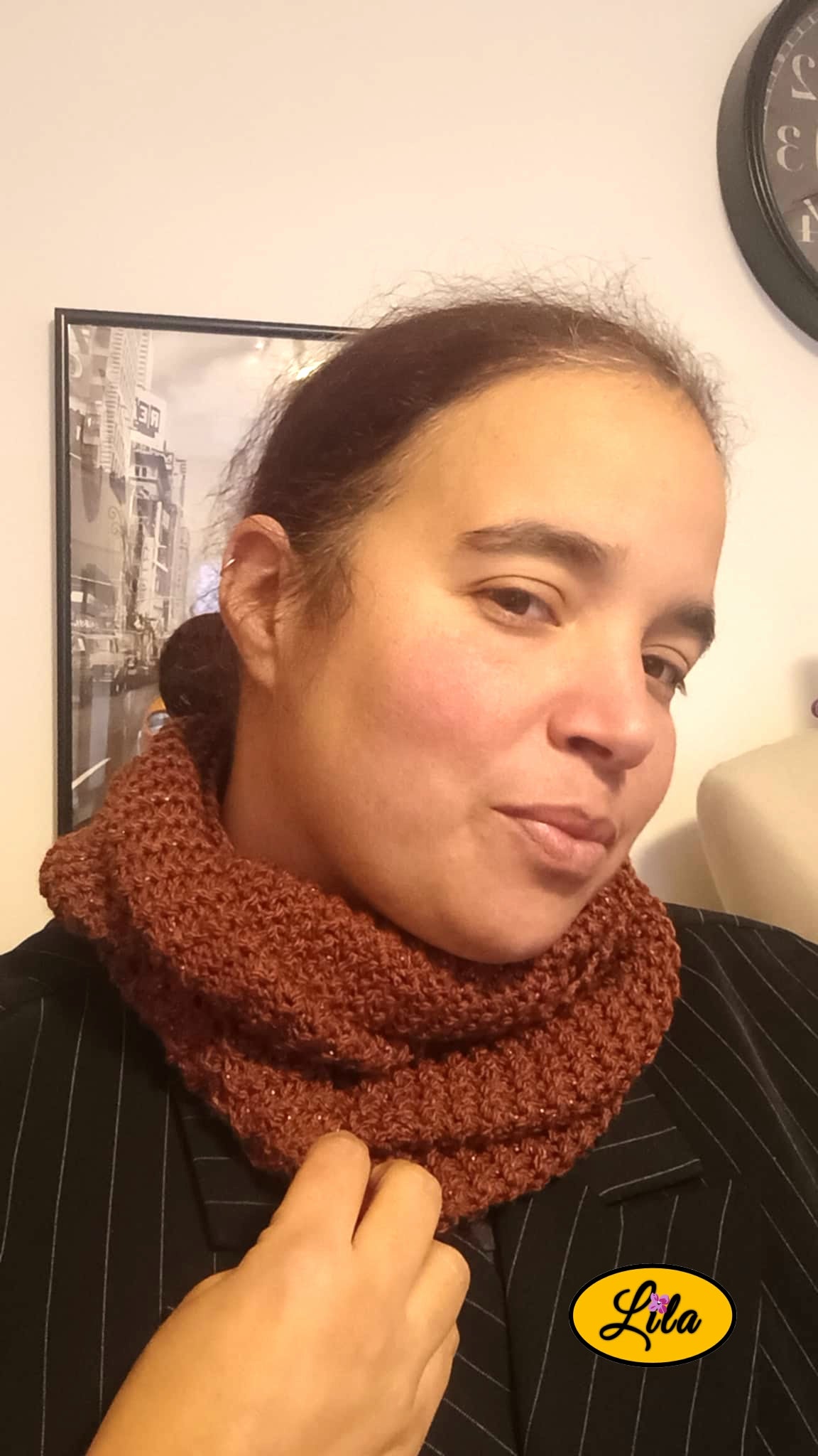 Snood brun pailleté