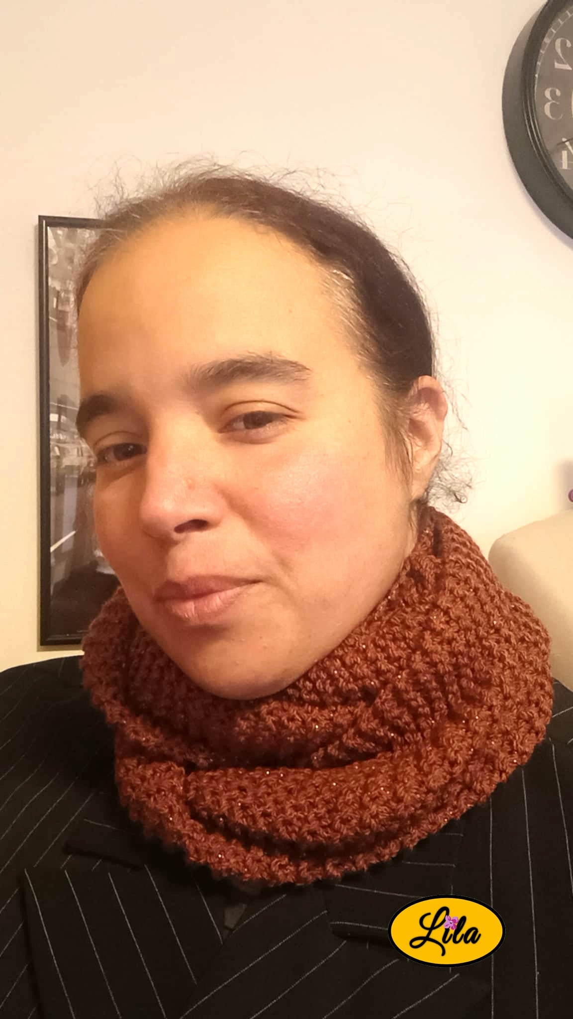 Snood brun pailleté