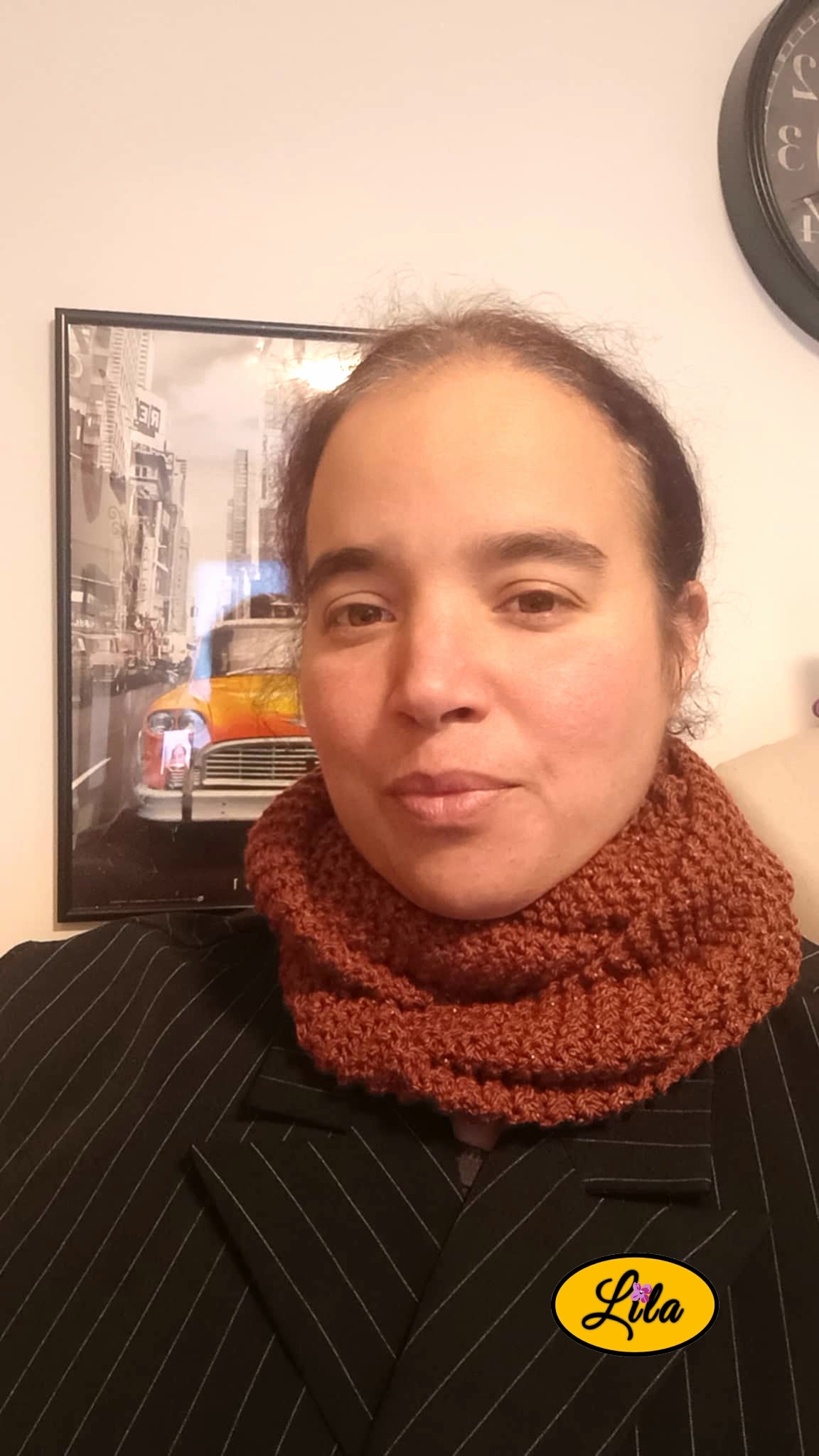 Snood brun pailleté