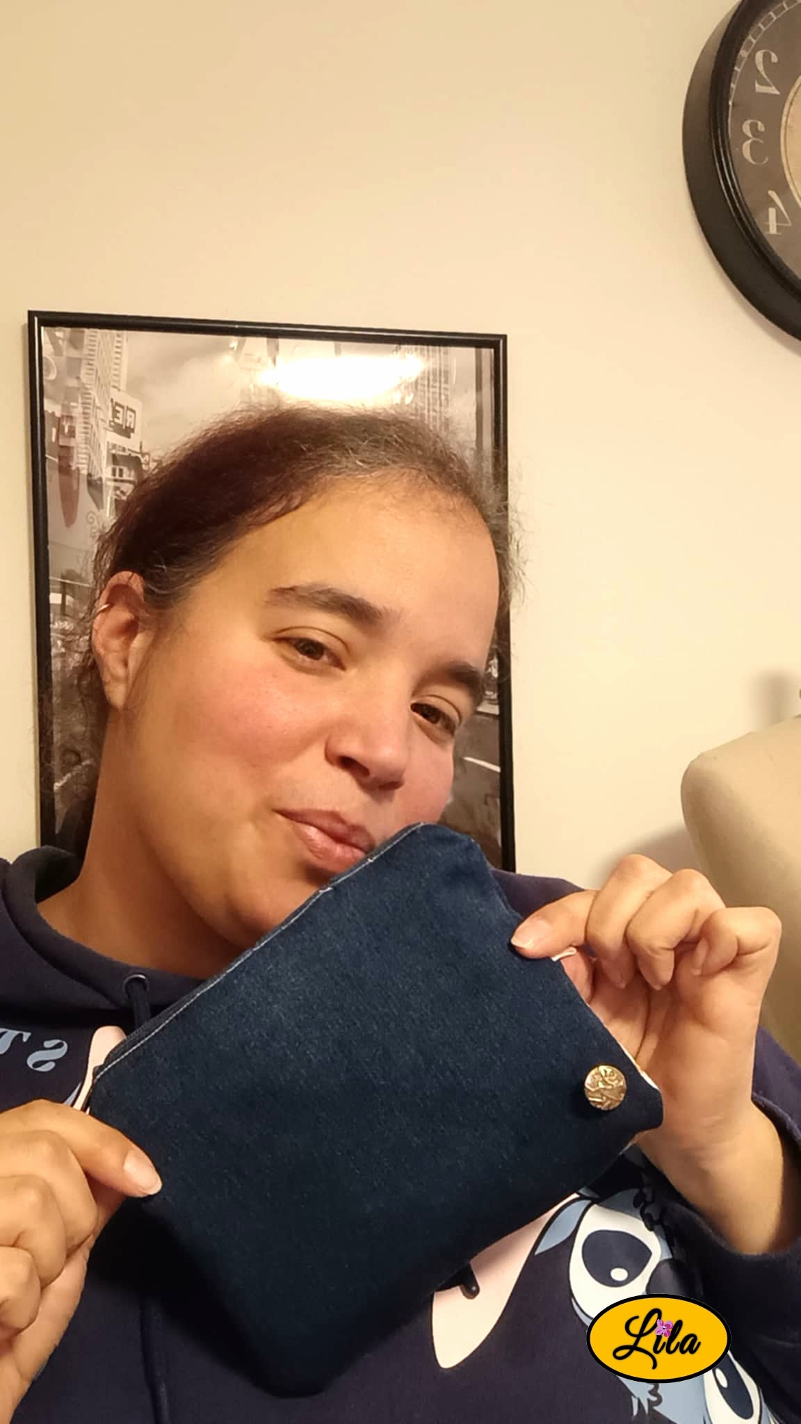 Trousse en jeans foncé