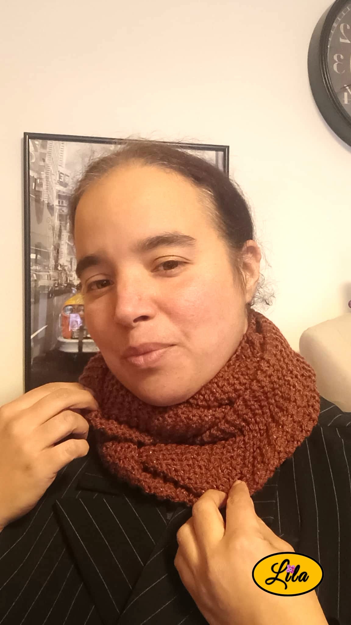 Snood brun pailleté