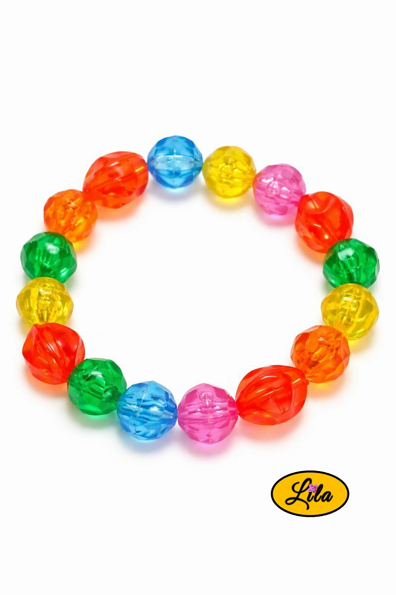 Bracelet grosses perles multicolor