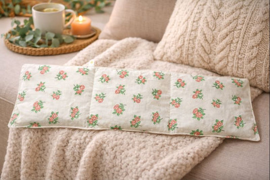 Bouillotte XL blanche fleurie