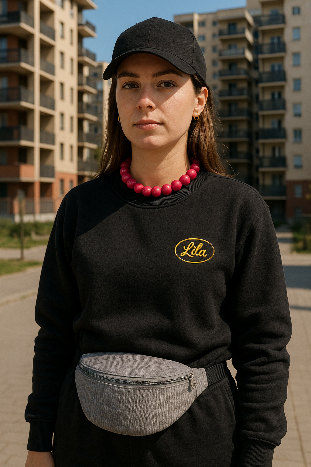 Sac banane en chemise noire upcyclée