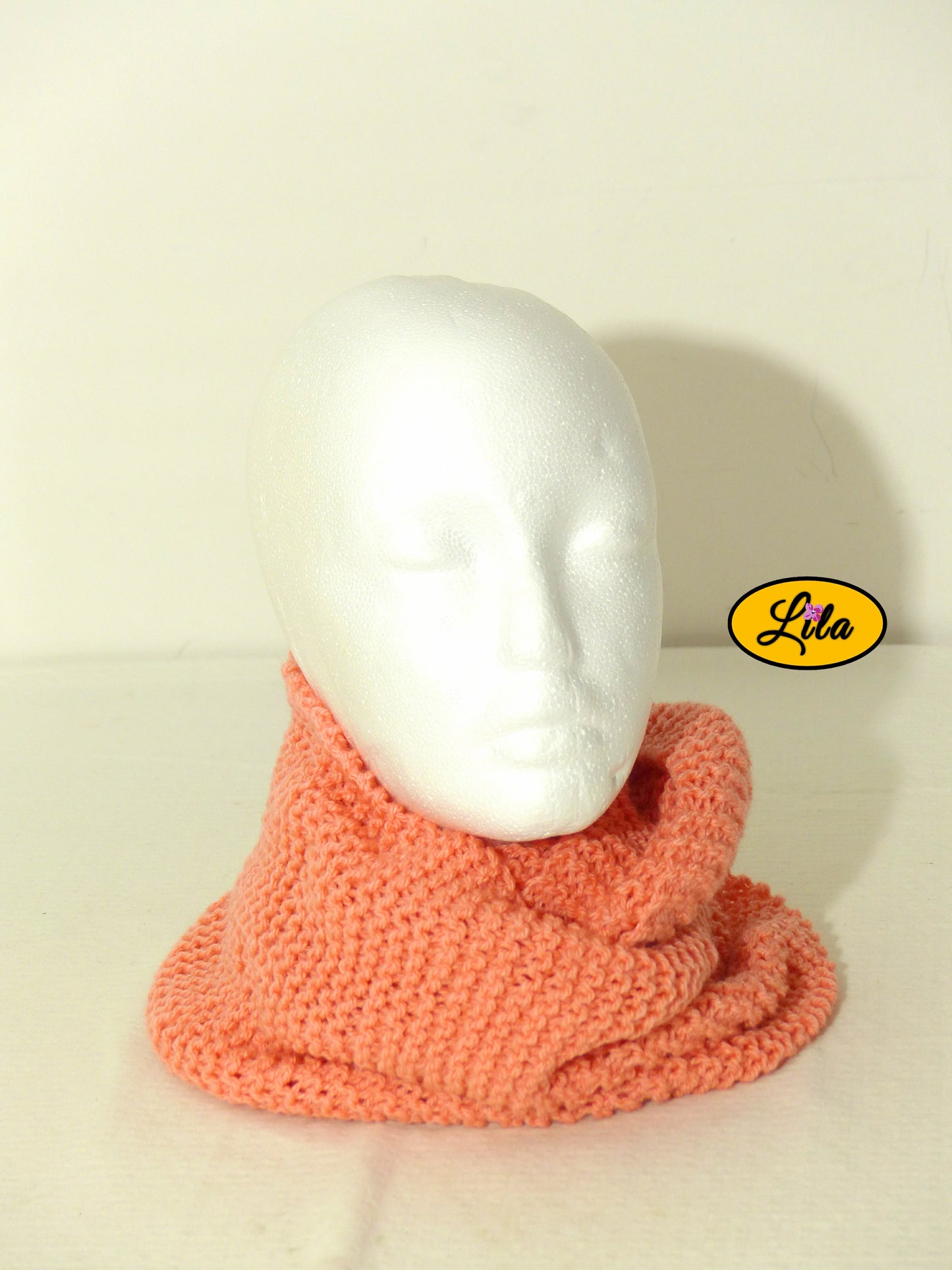 Snood rose saumon