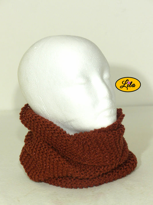 Snood brun pailleté