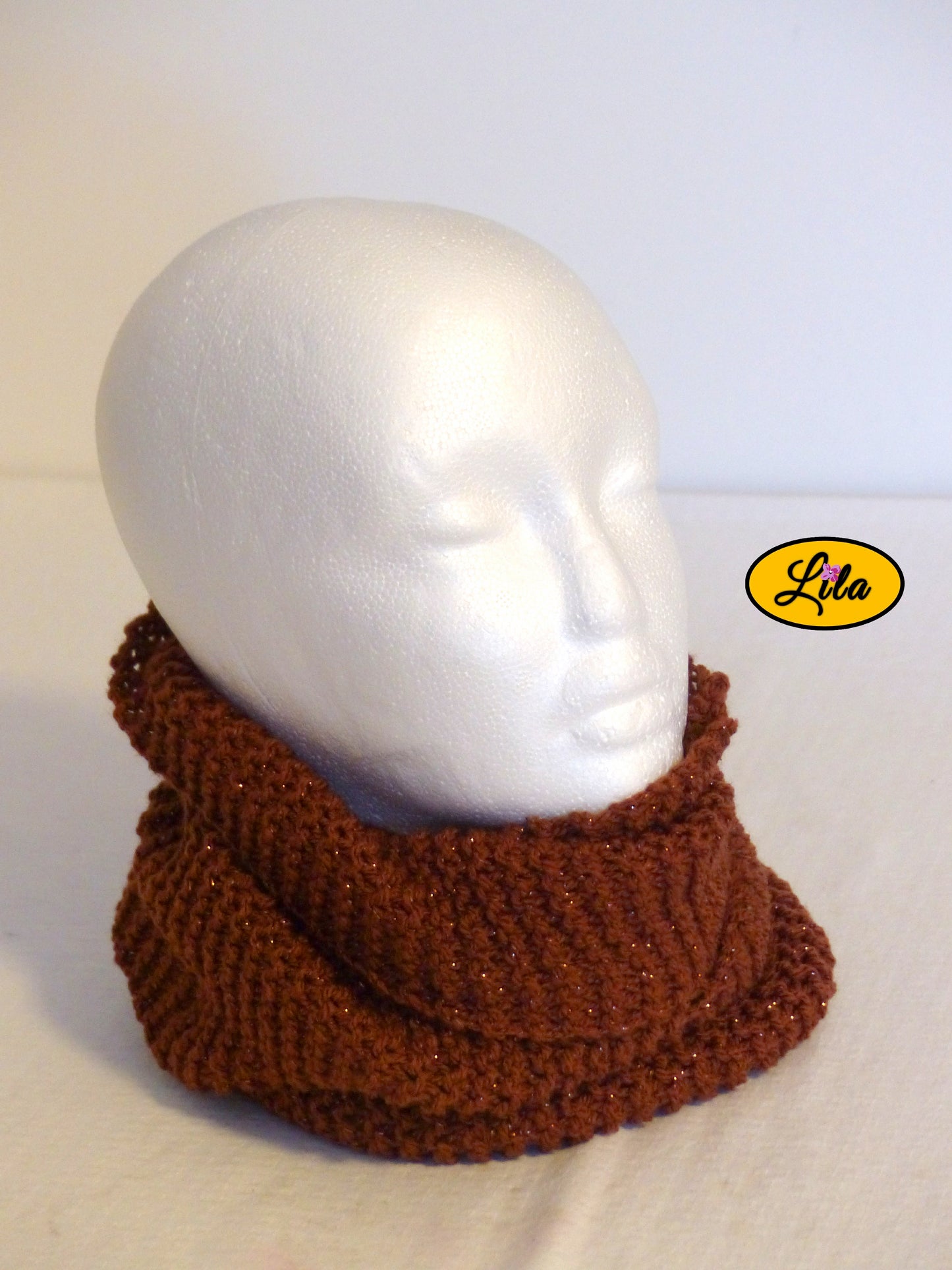 Snood brun pailleté