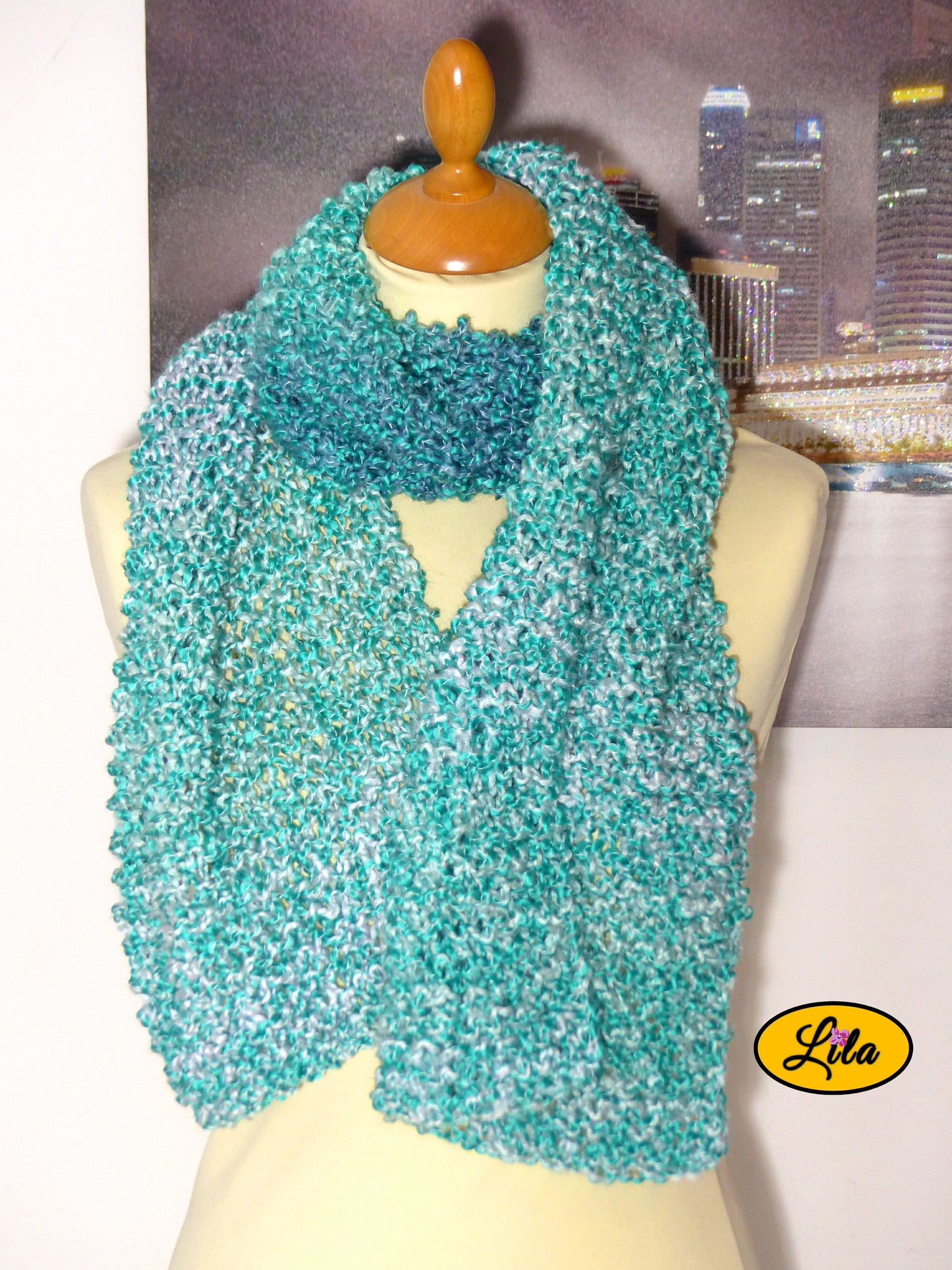 Echarpe crollée verte