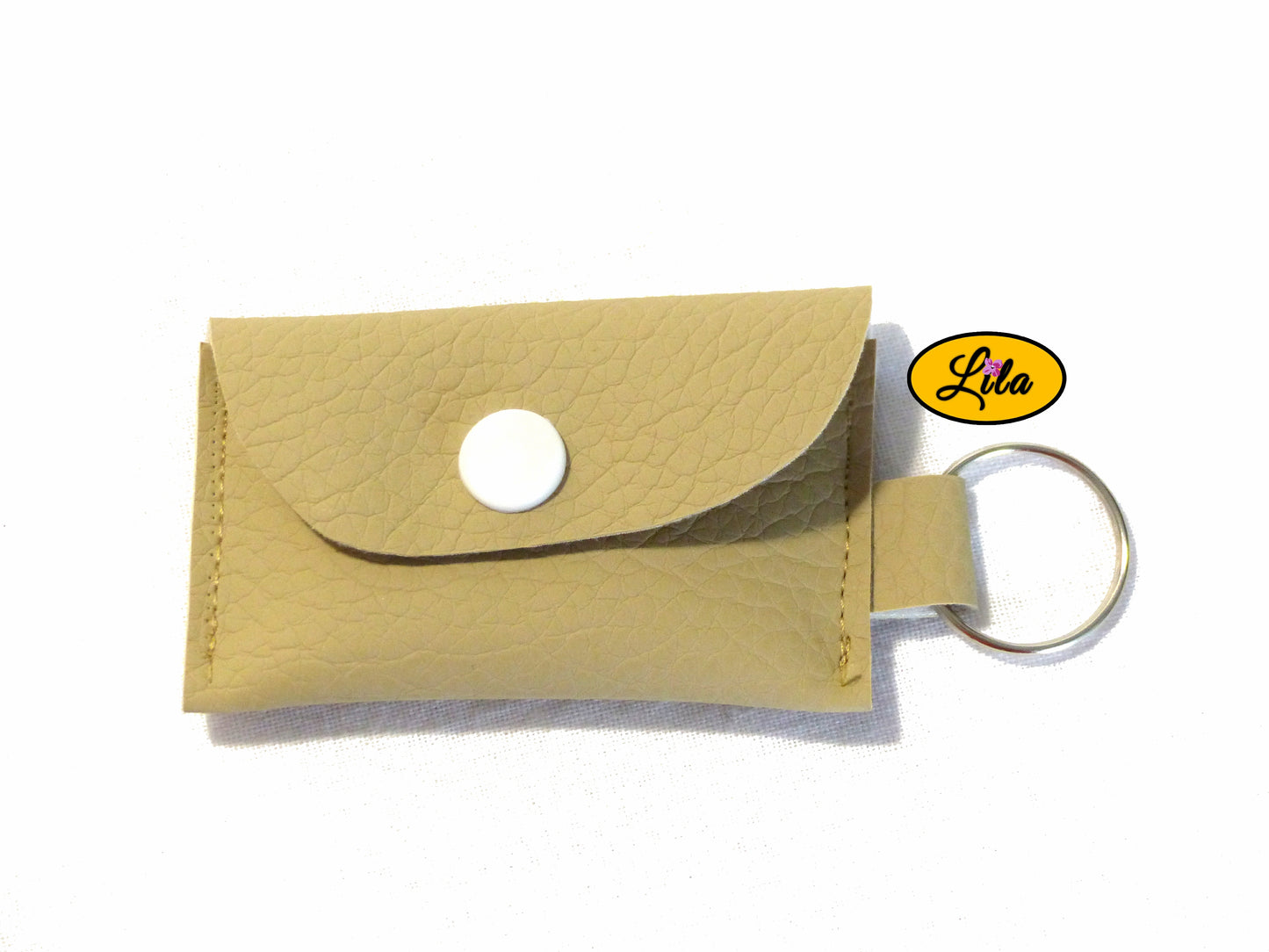 Porte clef - porte monnaie beige