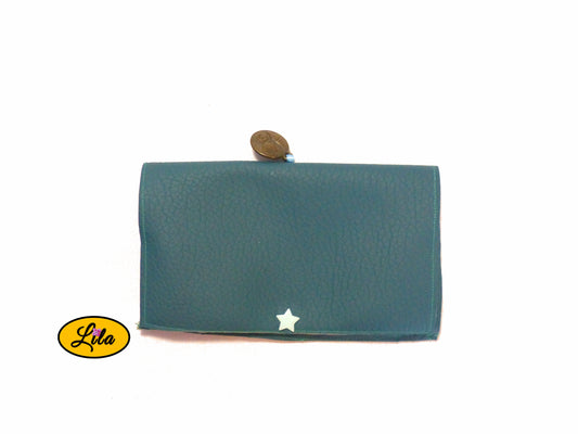Etui à lunettes turquoise coquillage