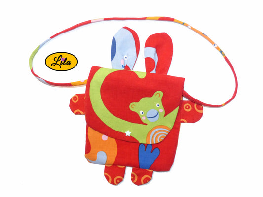 Sac bandoulière enfant – motif singe vert
