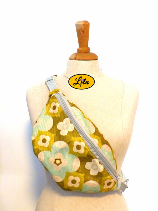 Sac banane en tissu vintage fleuri