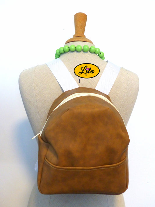 Mini sac à dos brun ancien