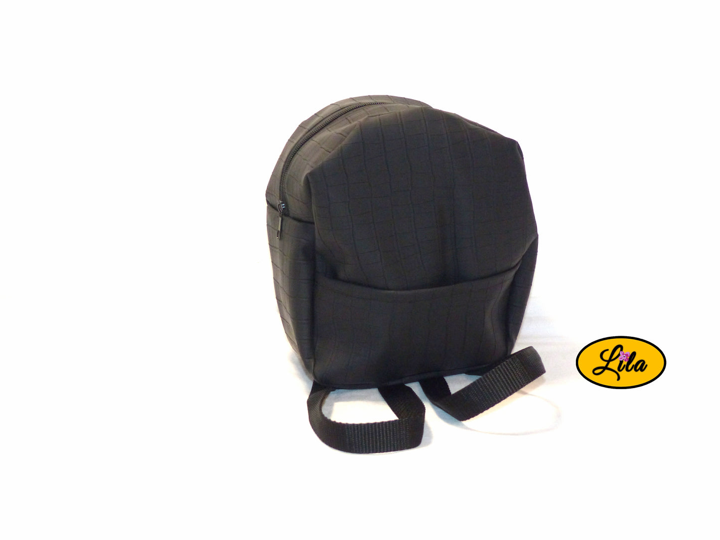 Mini sac à dos noir craquelé