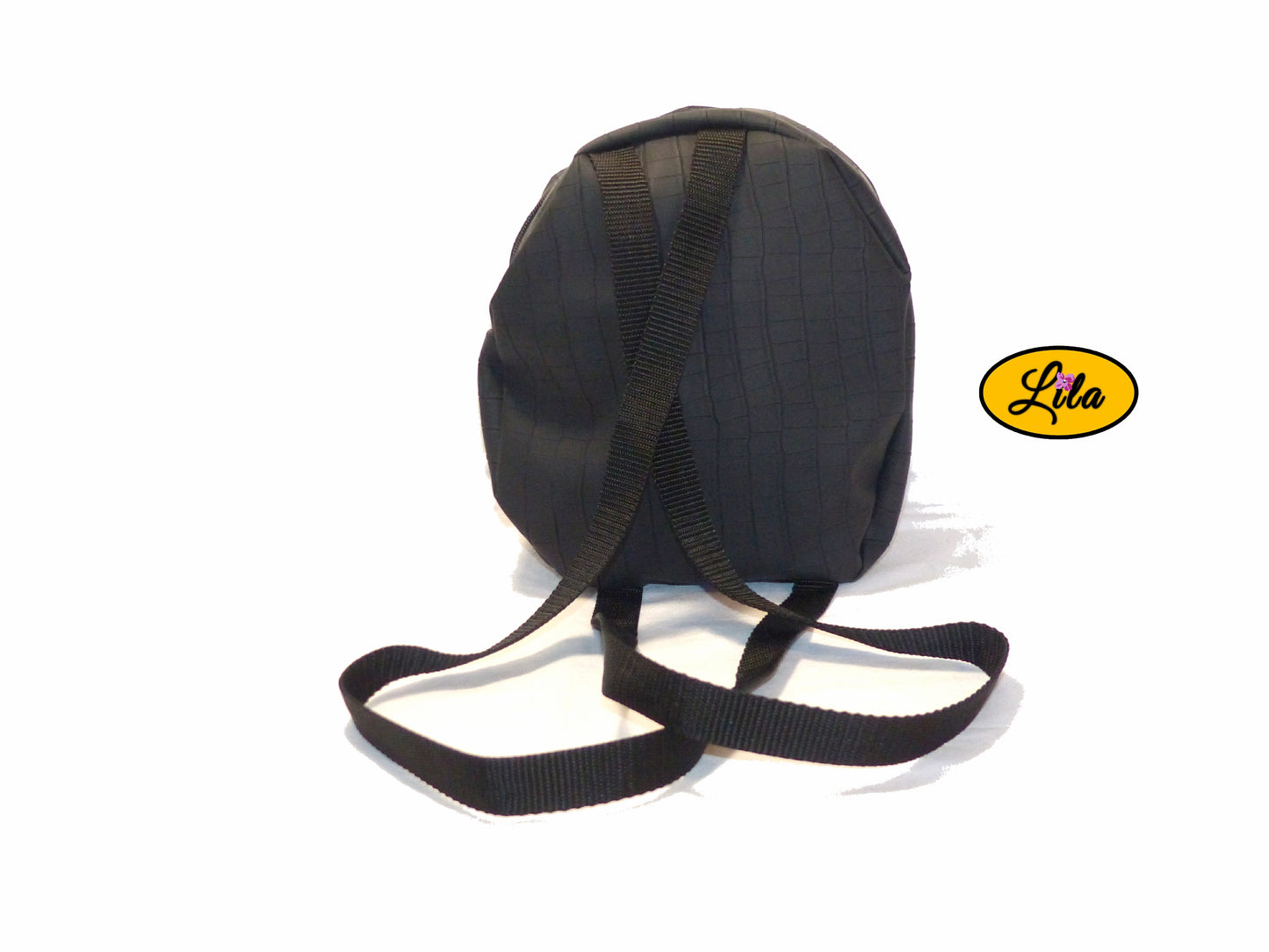 Mini sac à dos noir craquelé