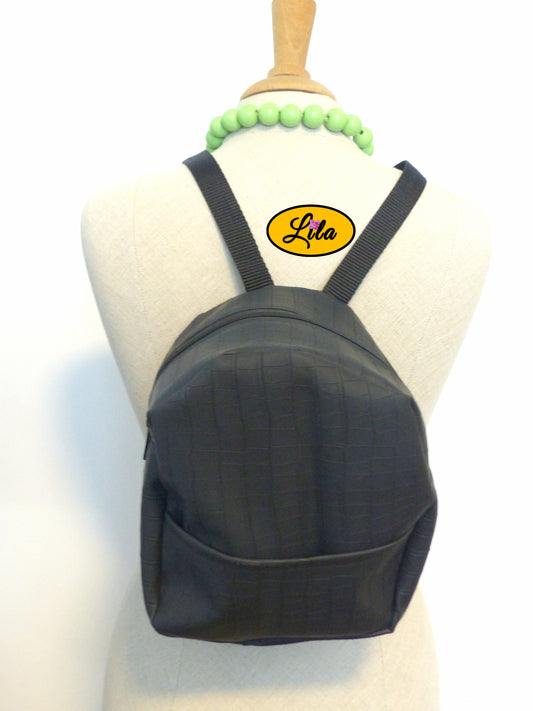 Mini sac à dos noir craquelé