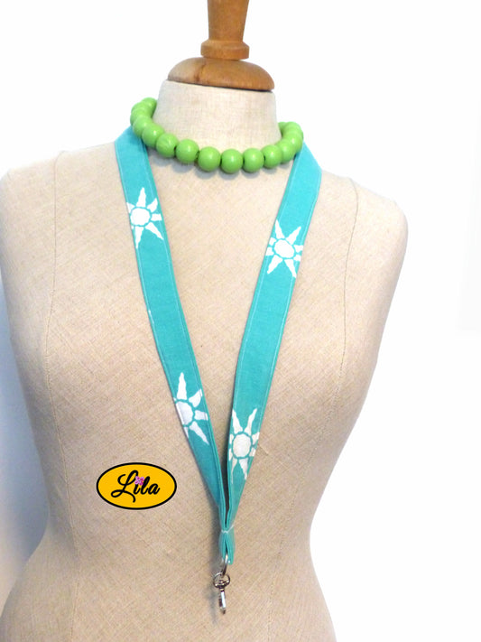 Porte-badge vert soleil