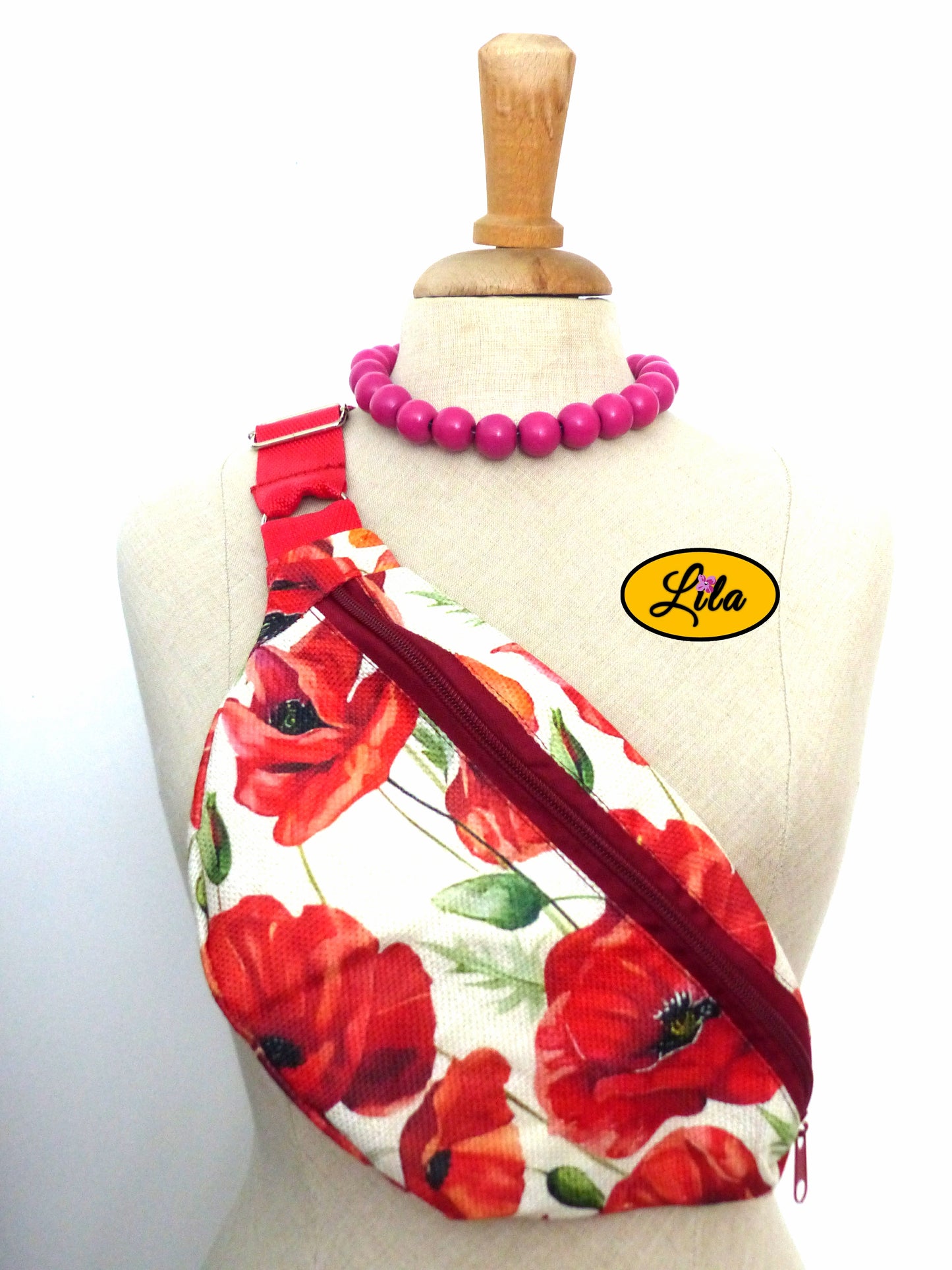 Sac banane aux coquelicots vintage