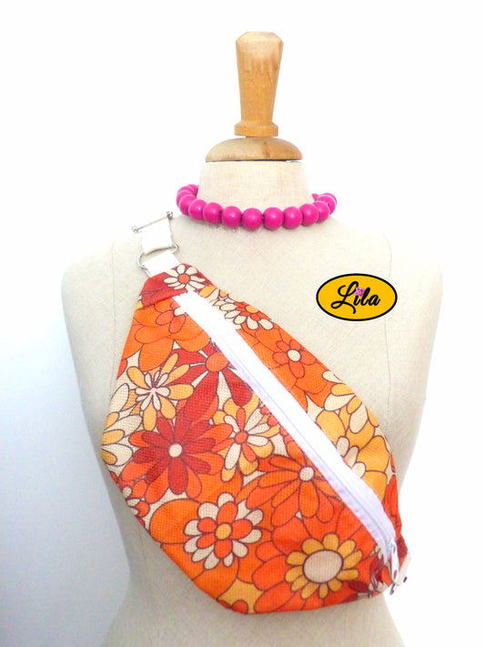 Sac banane vintage fleuri