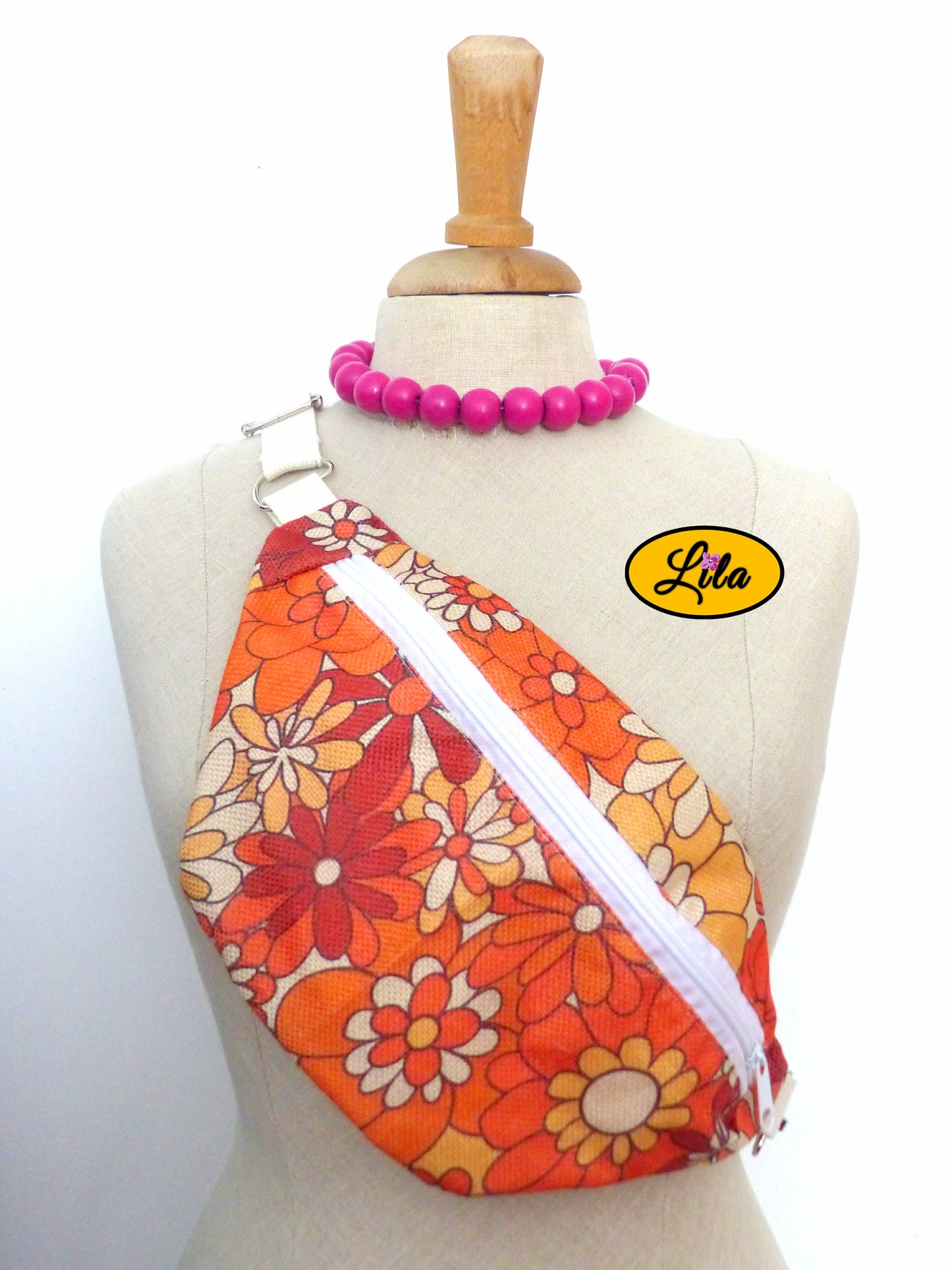 Sac banane vintage fleuri