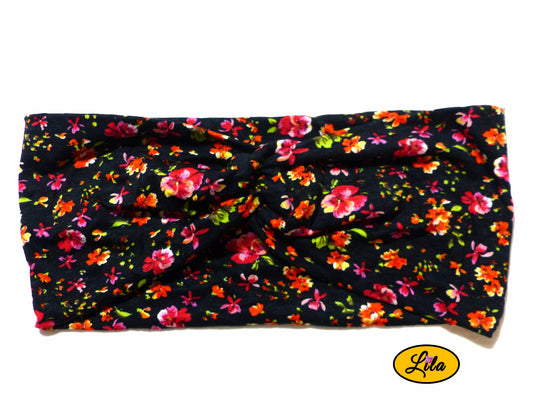 Bandeau Noir petites fleurs