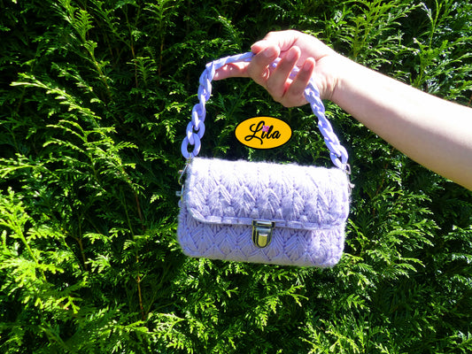 Petit sac rigide lilas style rétro