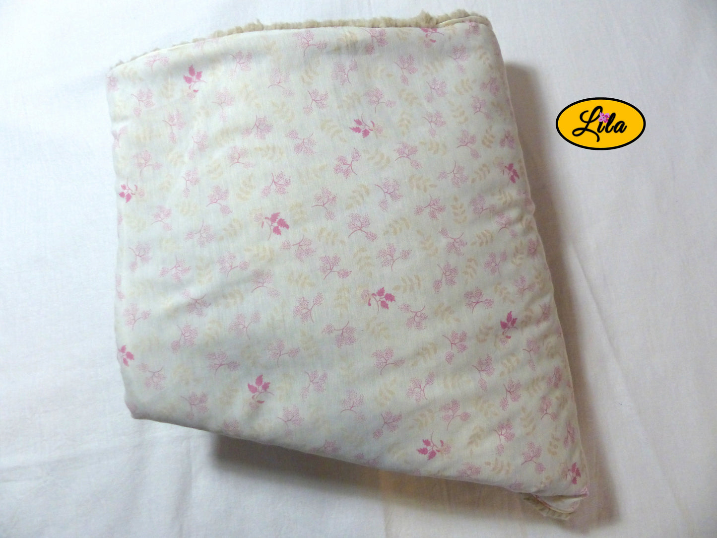 Foulard Teddy et coton blanc motif rosé