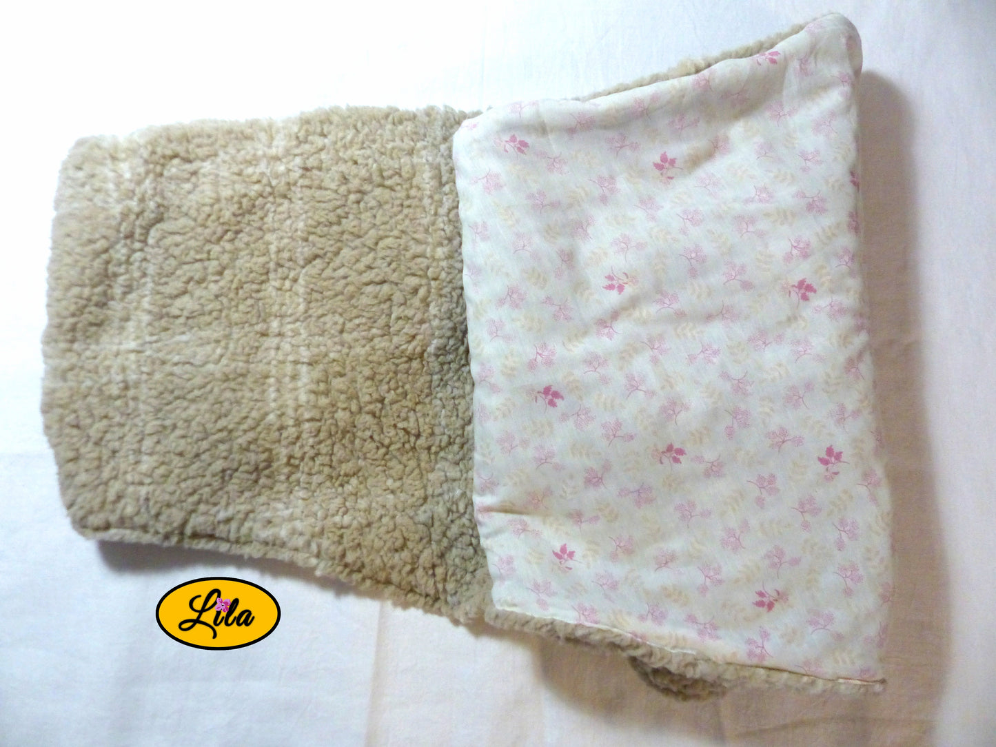 Foulard Teddy et coton blanc motif rosé