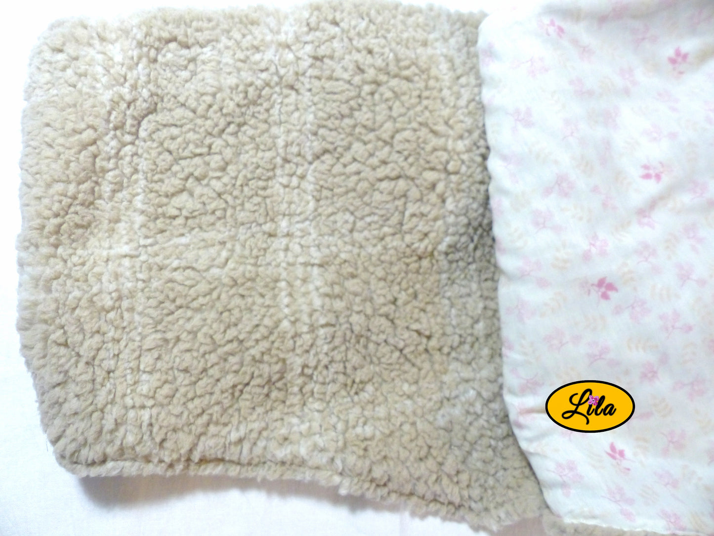 Foulard Teddy et coton blanc motif rosé