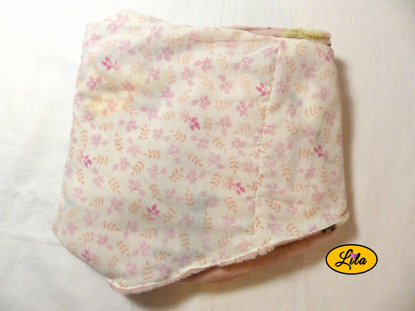 Foulard à motifs chats et coton blanc rosé