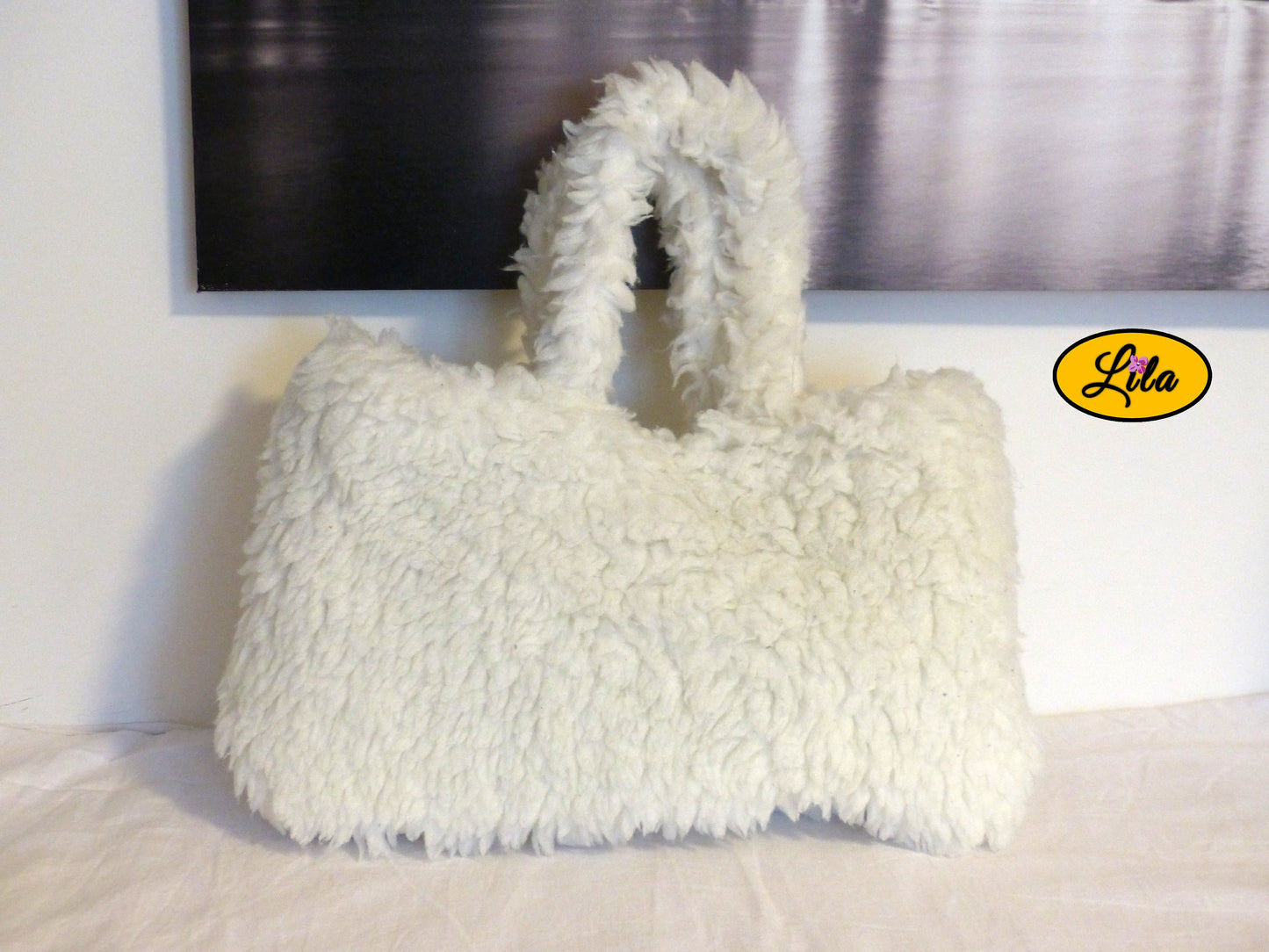 Sac fausse fourrue blanche