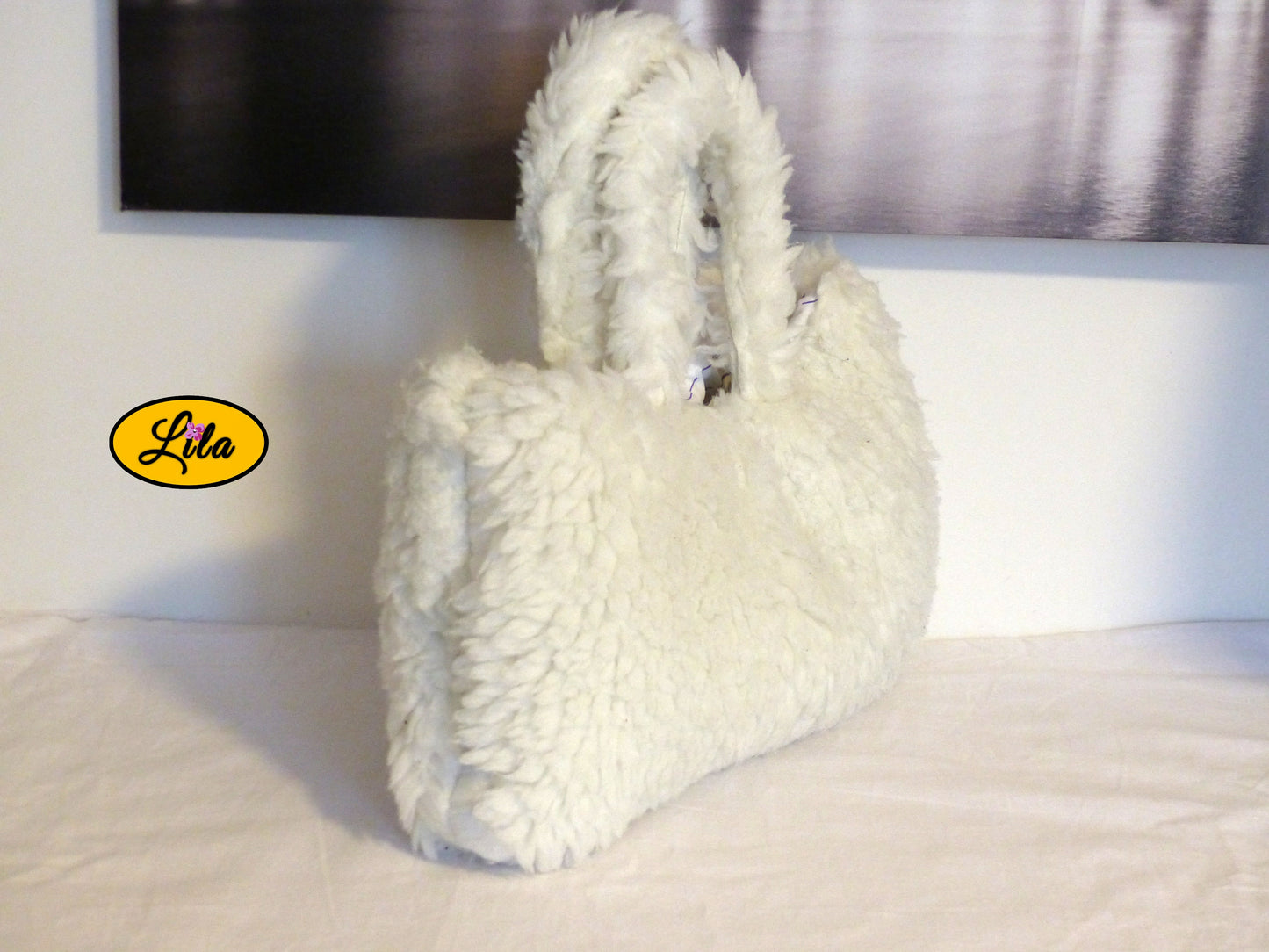 Sac fausse fourrue blanche