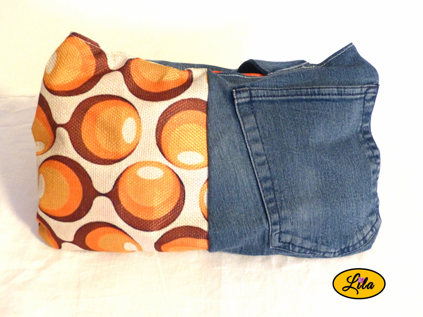 Sac en jeans et vintage orange