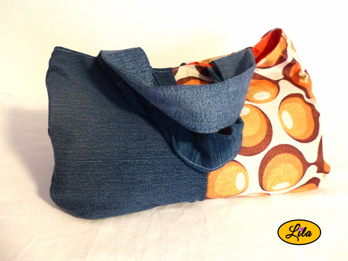 Sac en jeans et vintage orange