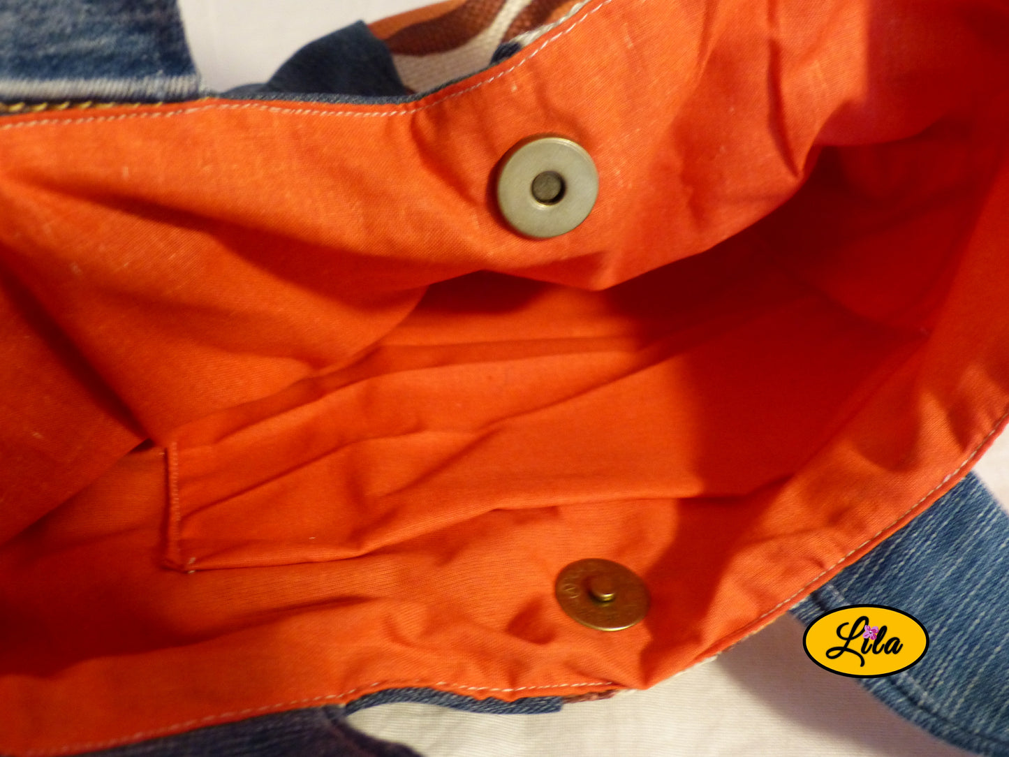 Sac en jeans et vintage orange