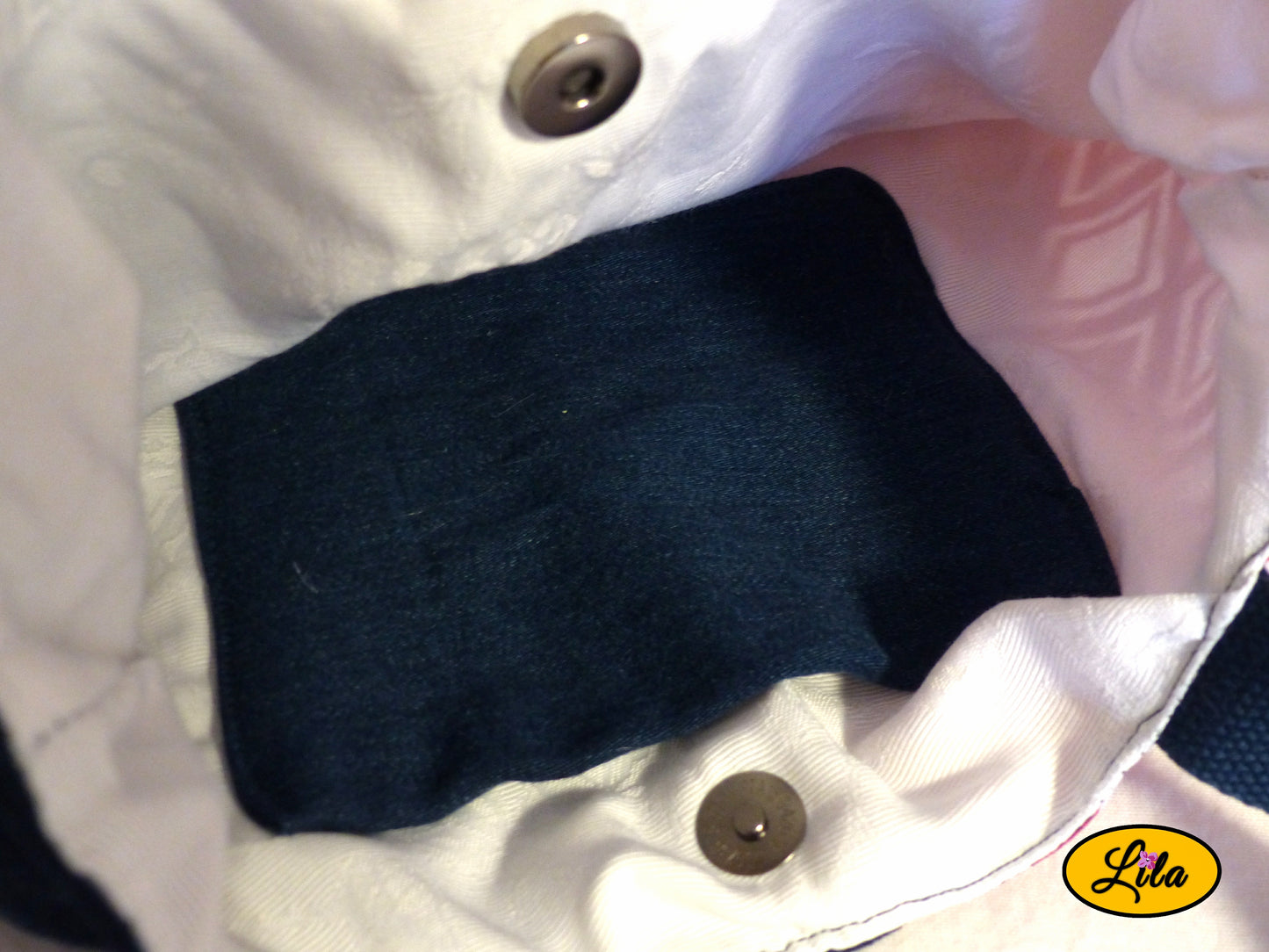 Sac à main en jeans et tissu géométrique